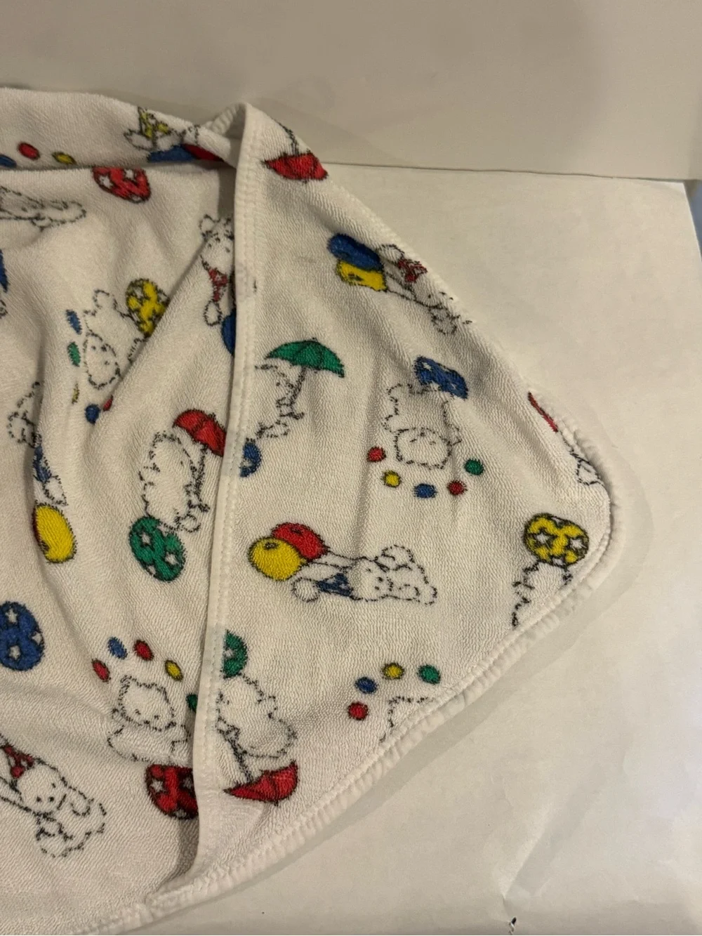 Vintage 1980s Carters Baby Blanket Circus Bears Balloons Clowns 100% Cotton